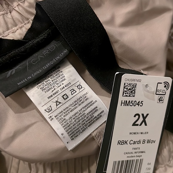 Reebok x Cardi B. Modern Beige Straight-Leg Pants, Plus Size 2X New w/Tag - Picture 15 of 16